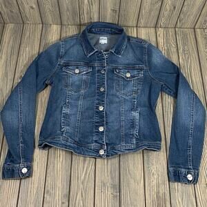 Kensie Jeans Women Denim Jacket Sz M VintageLuxe Stretch Americana Classic